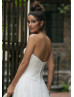 Strapless Sweetheart Beaded Ivory Lace Sparkle Tulle Wedding Dress